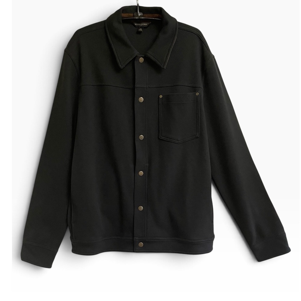 Banana Republic Twill Trucker Jacket Mens Medium Black